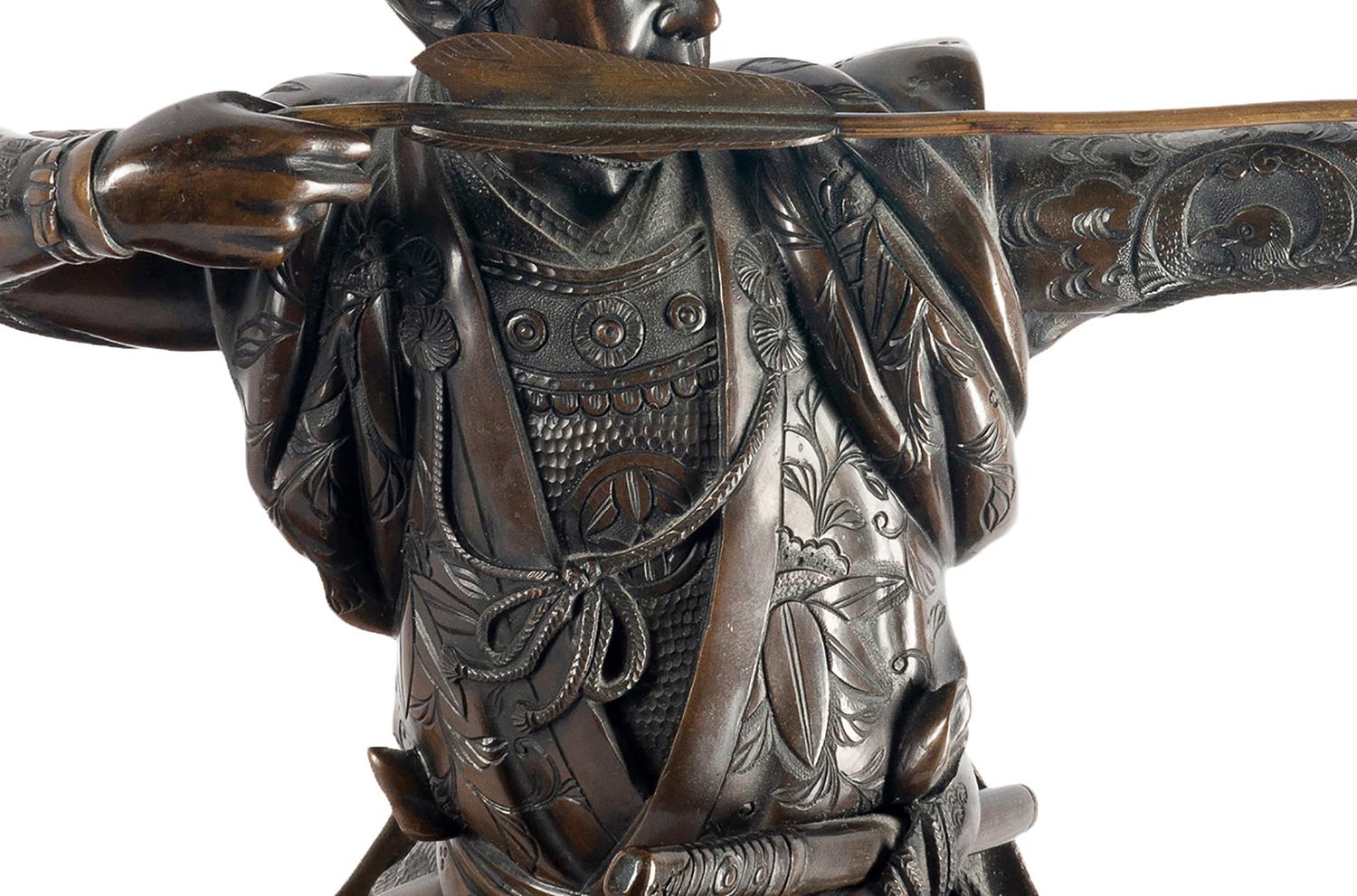 Japanese Meiji Period Bronze Samurai Warrior, circa 1890 2
