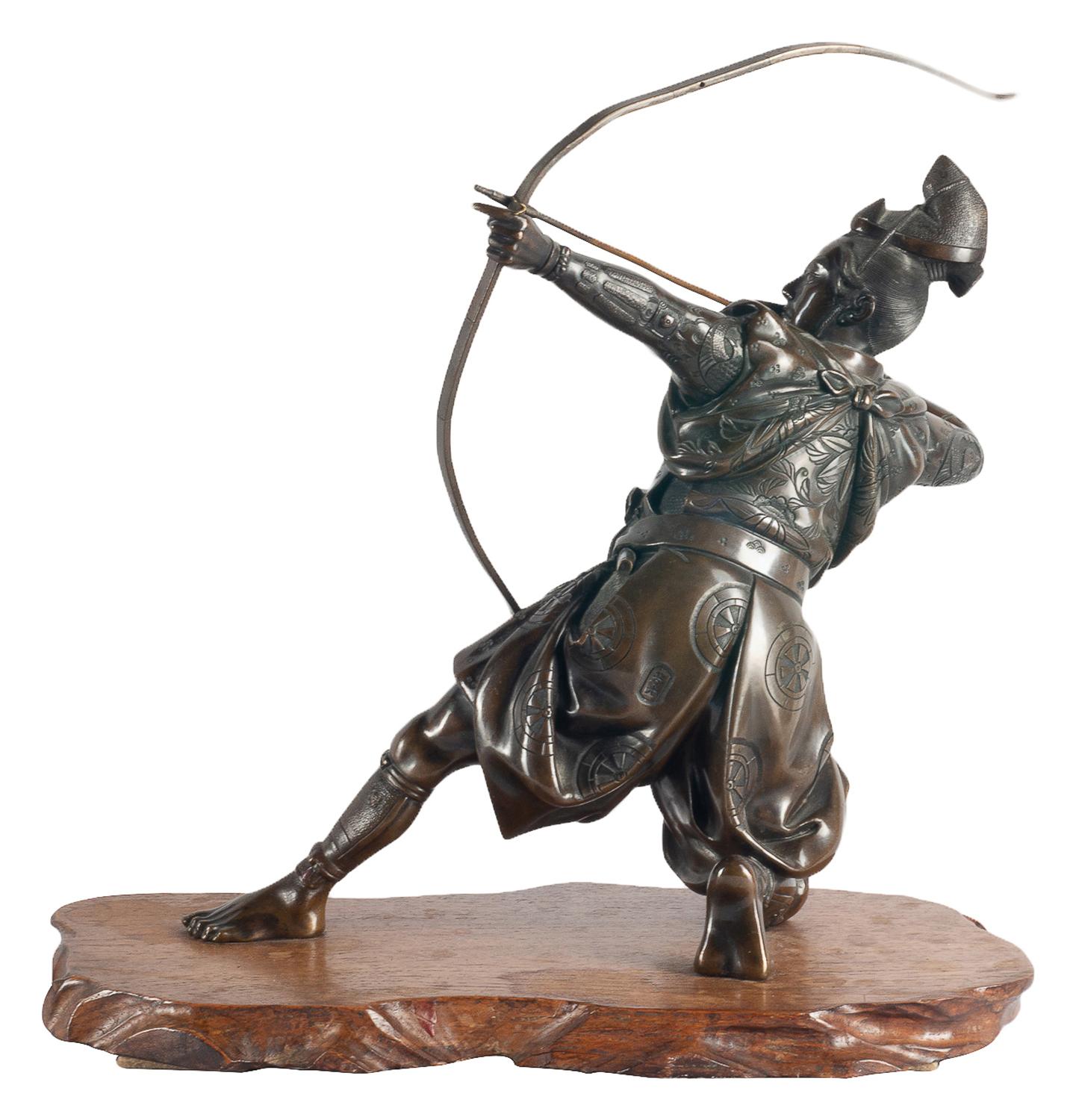 Japanese Meiji Period Bronze Samurai Warrior, circa 1890 4