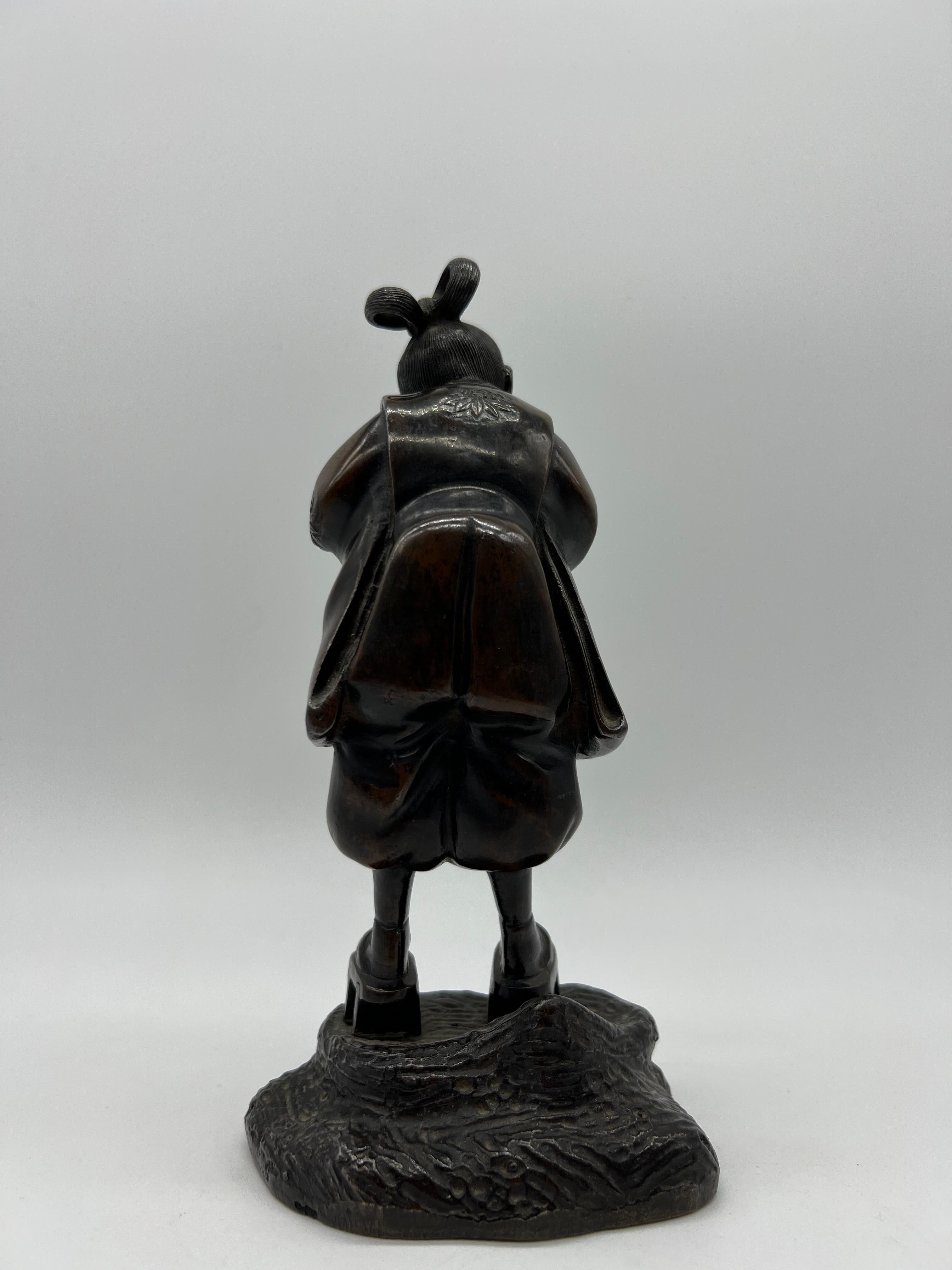 Japanese Meiji Period Bronze Sculpture Girl 1