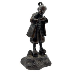 Japanese Meiji Period Bronze Sculpture Girl
