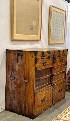 Japanese Meiji Period Chestnut Tansu, 19th Century