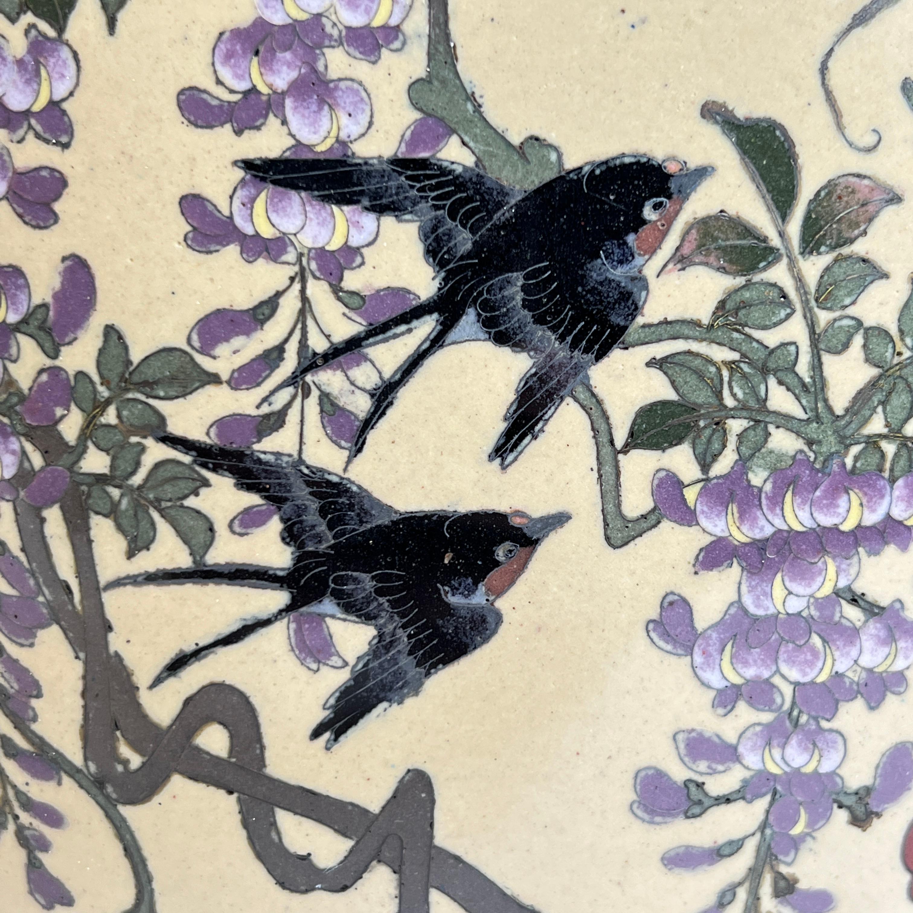 Japanese Meiji Period Cloisonne Enamel Covered Vase 11