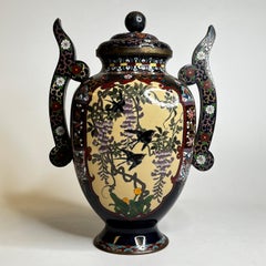 Japanese Meiji Period Cloisonne Enamel Covered Vase