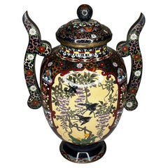 Japanese Meiji Period Cloisonne Enamel Covered Vase