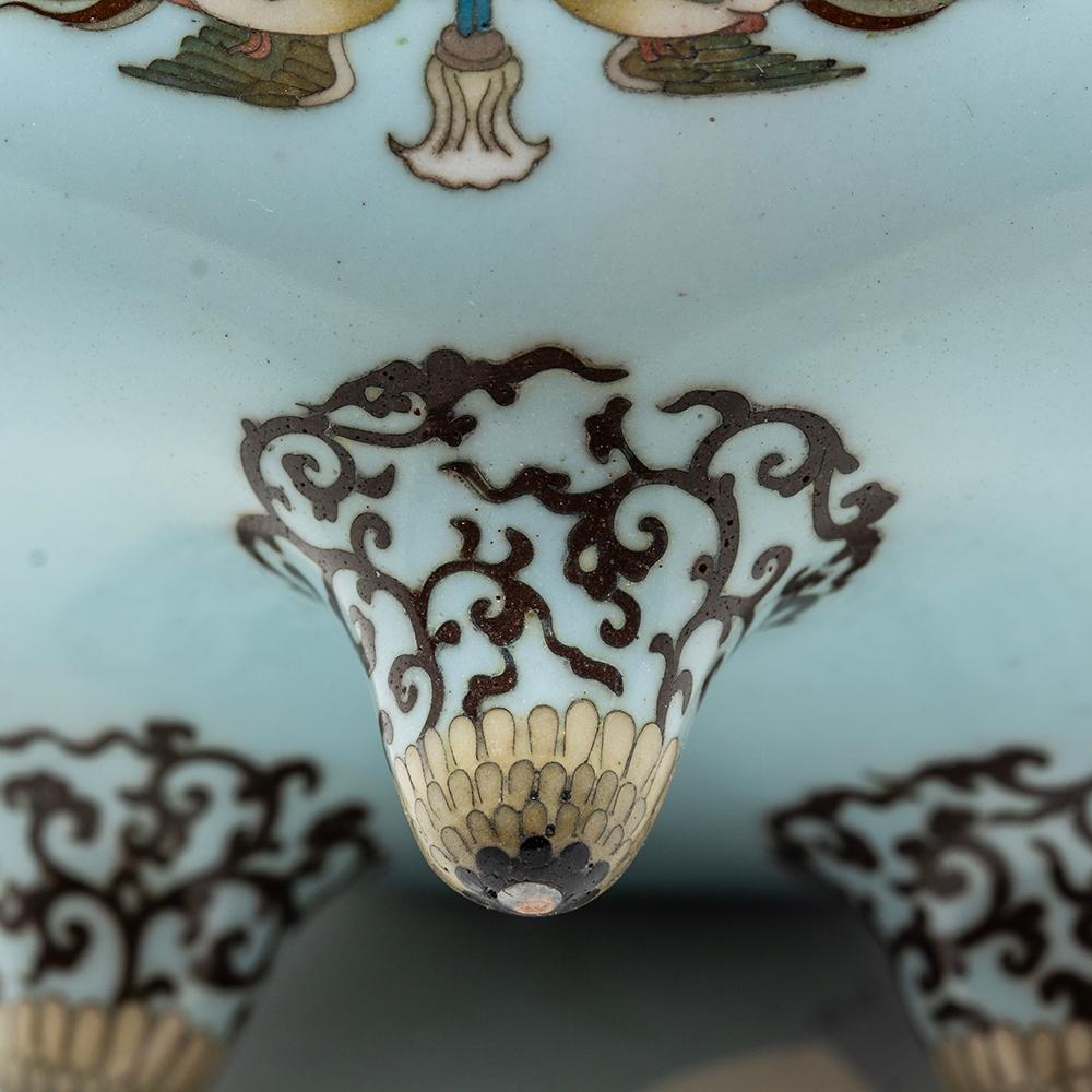 Japanese Meiji Period Cloisonne Enamel Koro Tsukamoto Hikokichi For Sale 10
