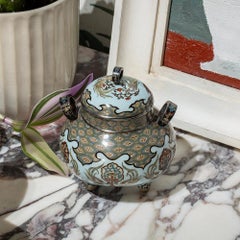 Japanese Meiji Period Cloisonne Enamel Koro Tsukamoto Hikokichi