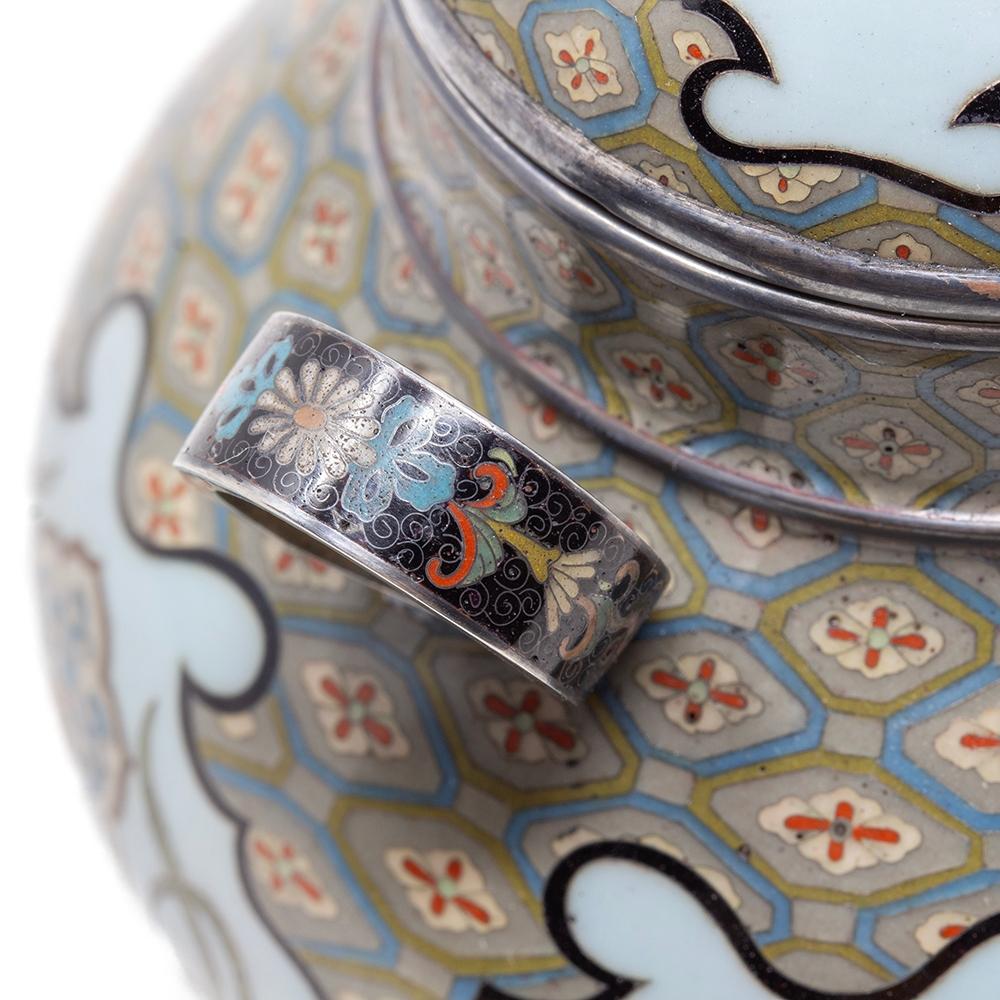 Japanese Meiji Period Cloisonne Enamel Koro Tsukamoto Hikokichi For Sale 1