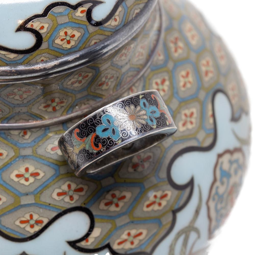 Japanese Meiji Period Cloisonne Enamel Koro Tsukamoto Hikokichi For Sale 2
