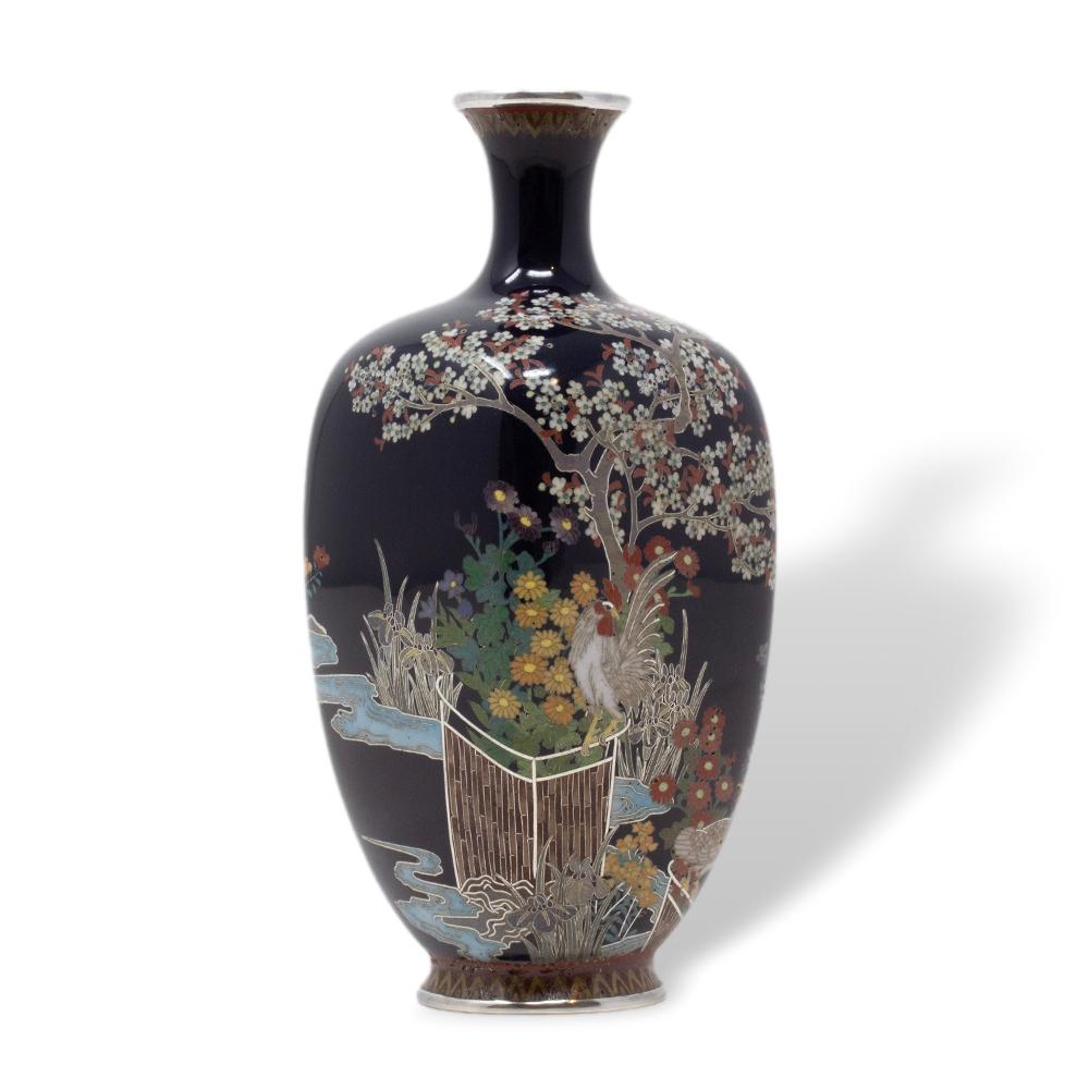 Vase japonais en émail cloisonné de la période Meiji par Ando Jubei en vente 3