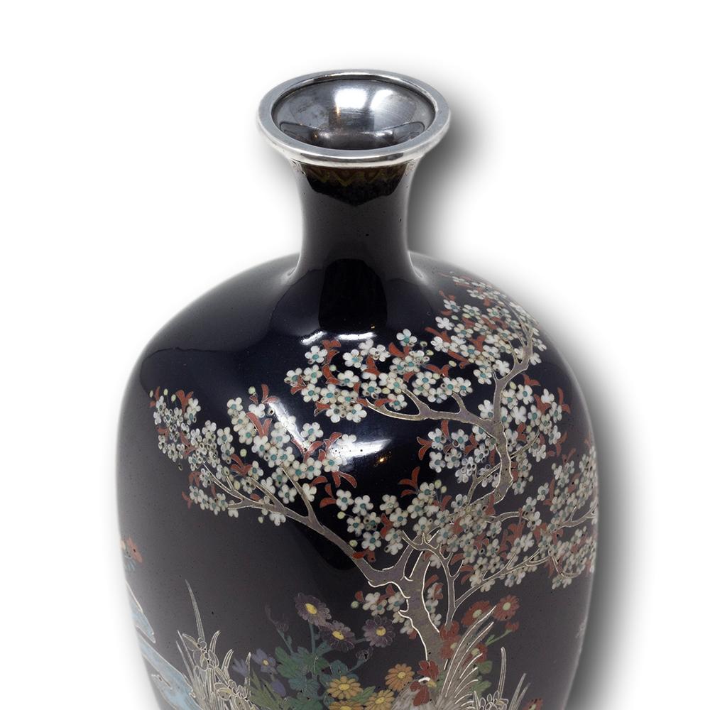 Vase japonais en émail cloisonné de la période Meiji par Ando Jubei en vente 4