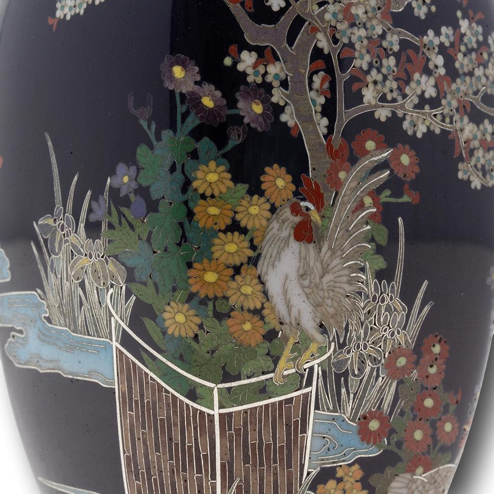 Vase japonais en émail cloisonné de la période Meiji par Ando Jubei en vente 7