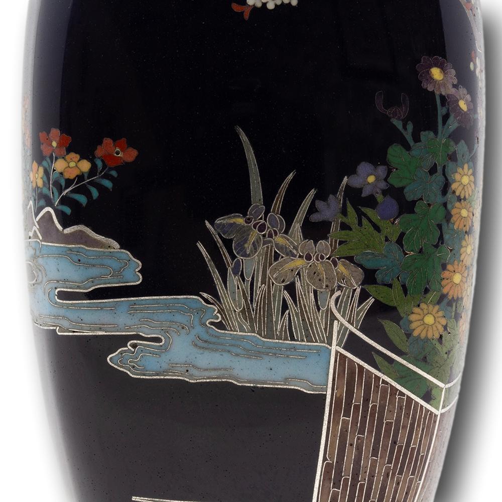 Vase japonais en émail cloisonné de la période Meiji par Ando Jubei en vente 8