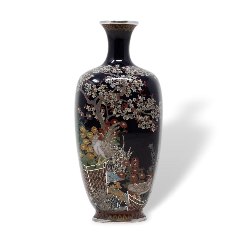 Émaillé Vase japonais en émail cloisonné de la période Meiji par Ando Jubei en vente