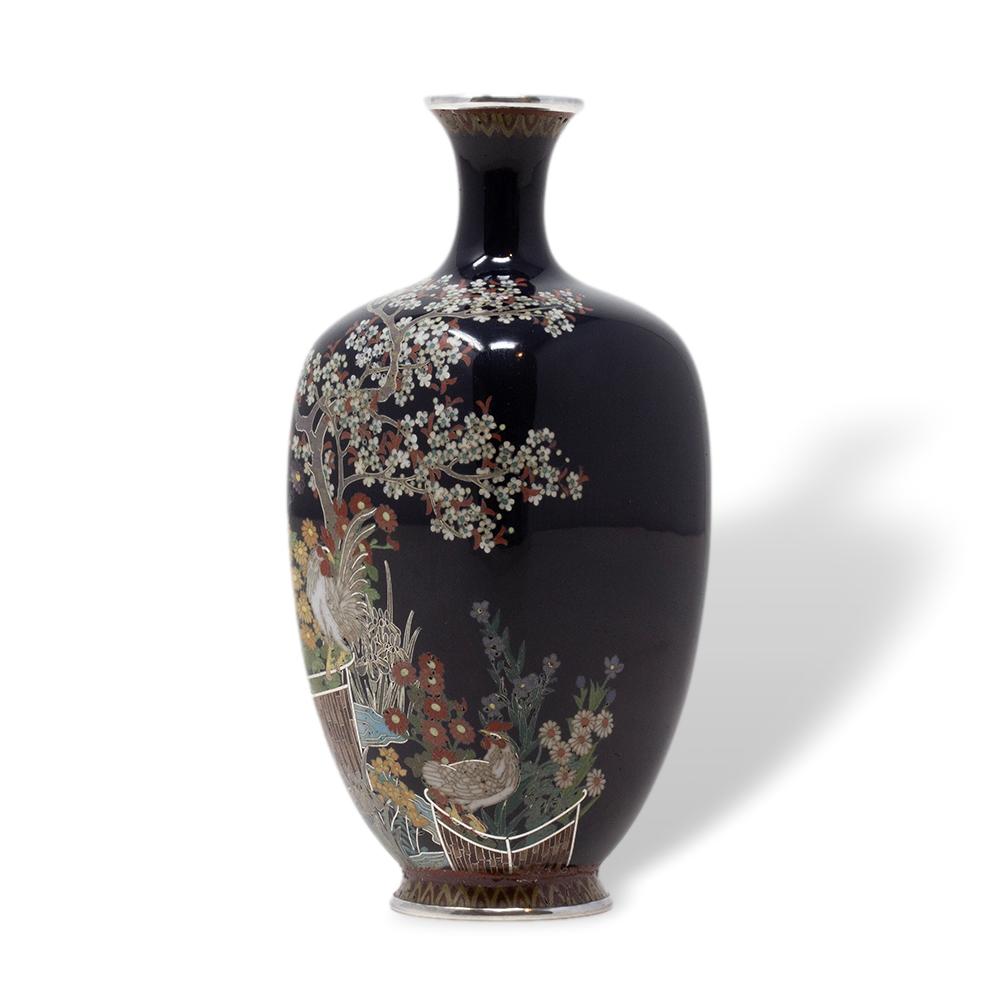 Vase japonais en émail cloisonné de la période Meiji par Ando Jubei Bon état - En vente à Newark, England