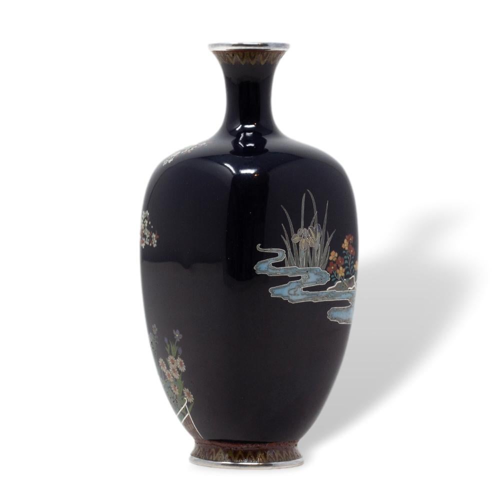 Émail Vase japonais en émail cloisonné de la période Meiji par Ando Jubei en vente