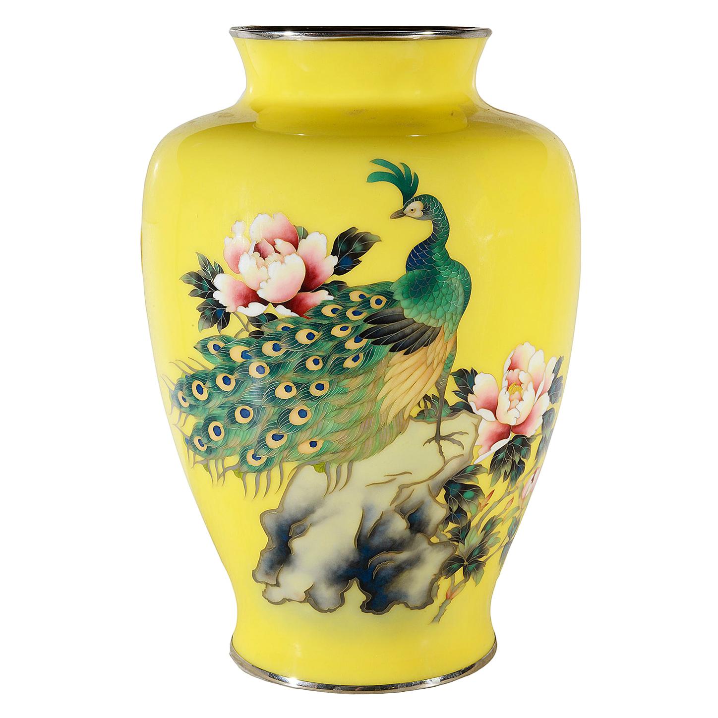 Japanese Cloisonné Enamel Vase, circa 1930-1950 