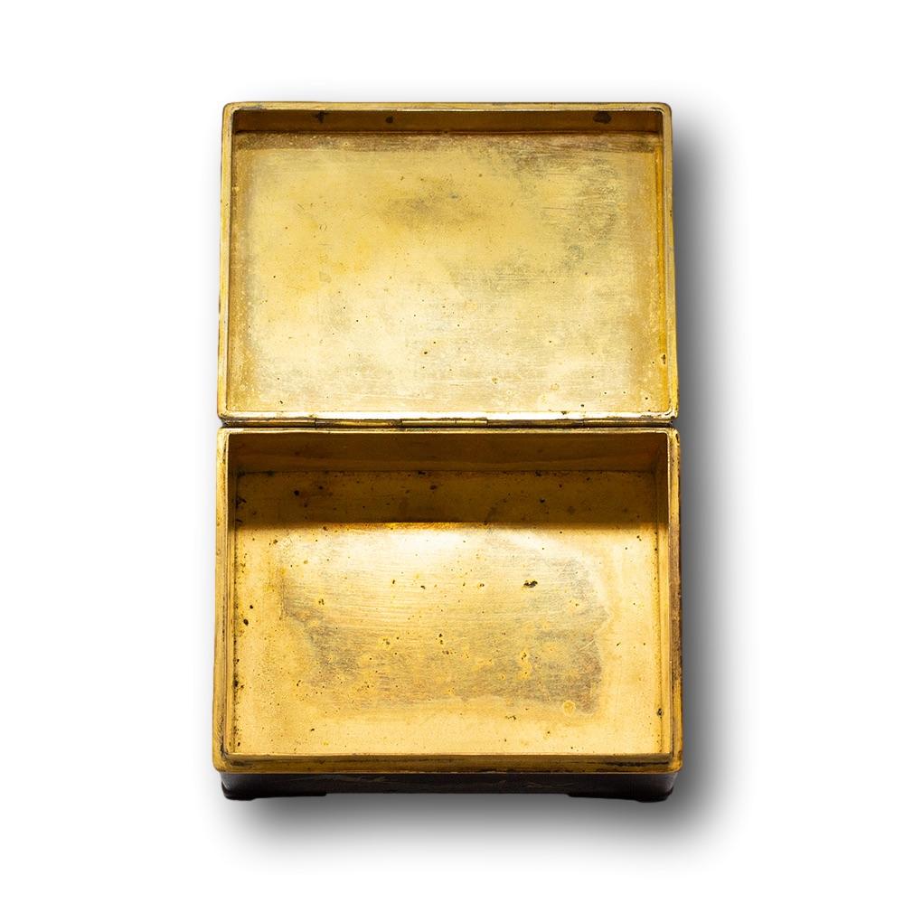 Caja de Damasquinado Japonesa del Periodo Meiji de Ashizuki con Oro y Plata en venta 5