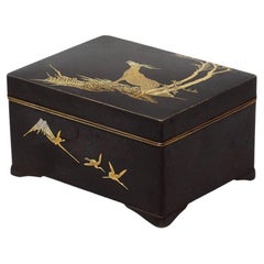 Japanese Meiji Period Damascene Box by Ashizuki with Gold and Silver