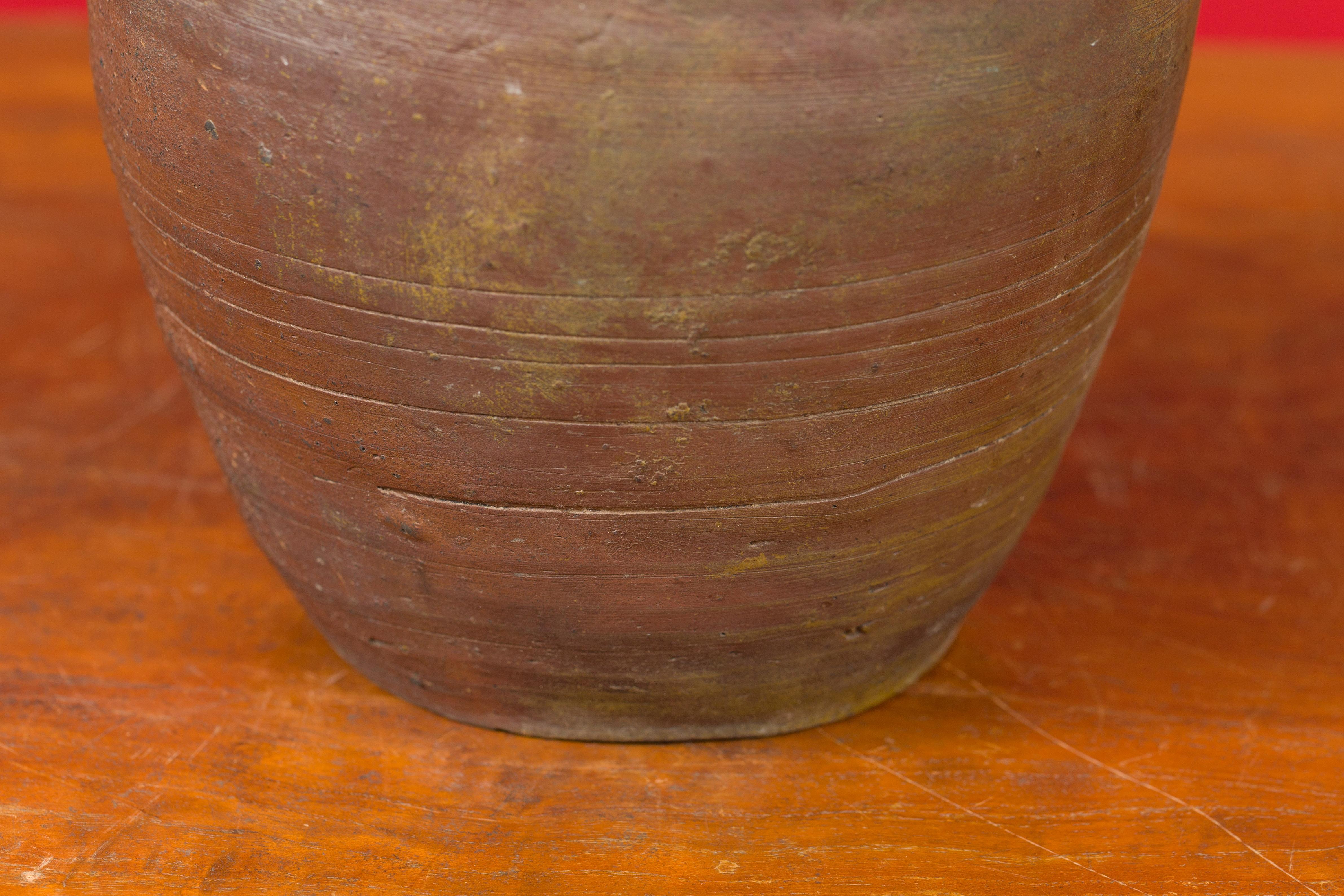 Japanese Meiji Period Early 20th Century Sake Bottle with Brown Patina For Sale 3