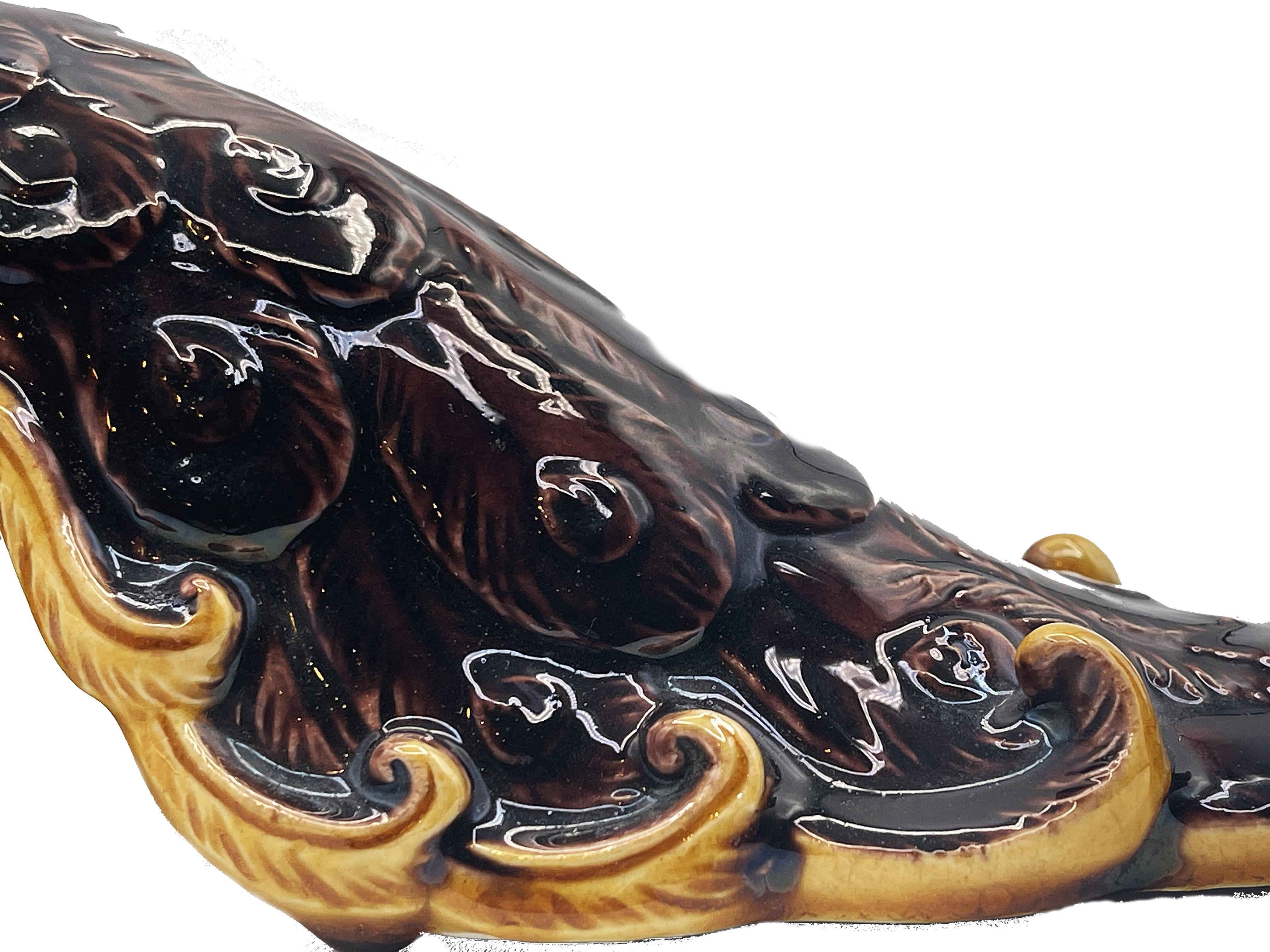 Giapponismo Pavone giapponese in ceramica Katan smaltata del periodo Meiji, 1890 ca. in vendita