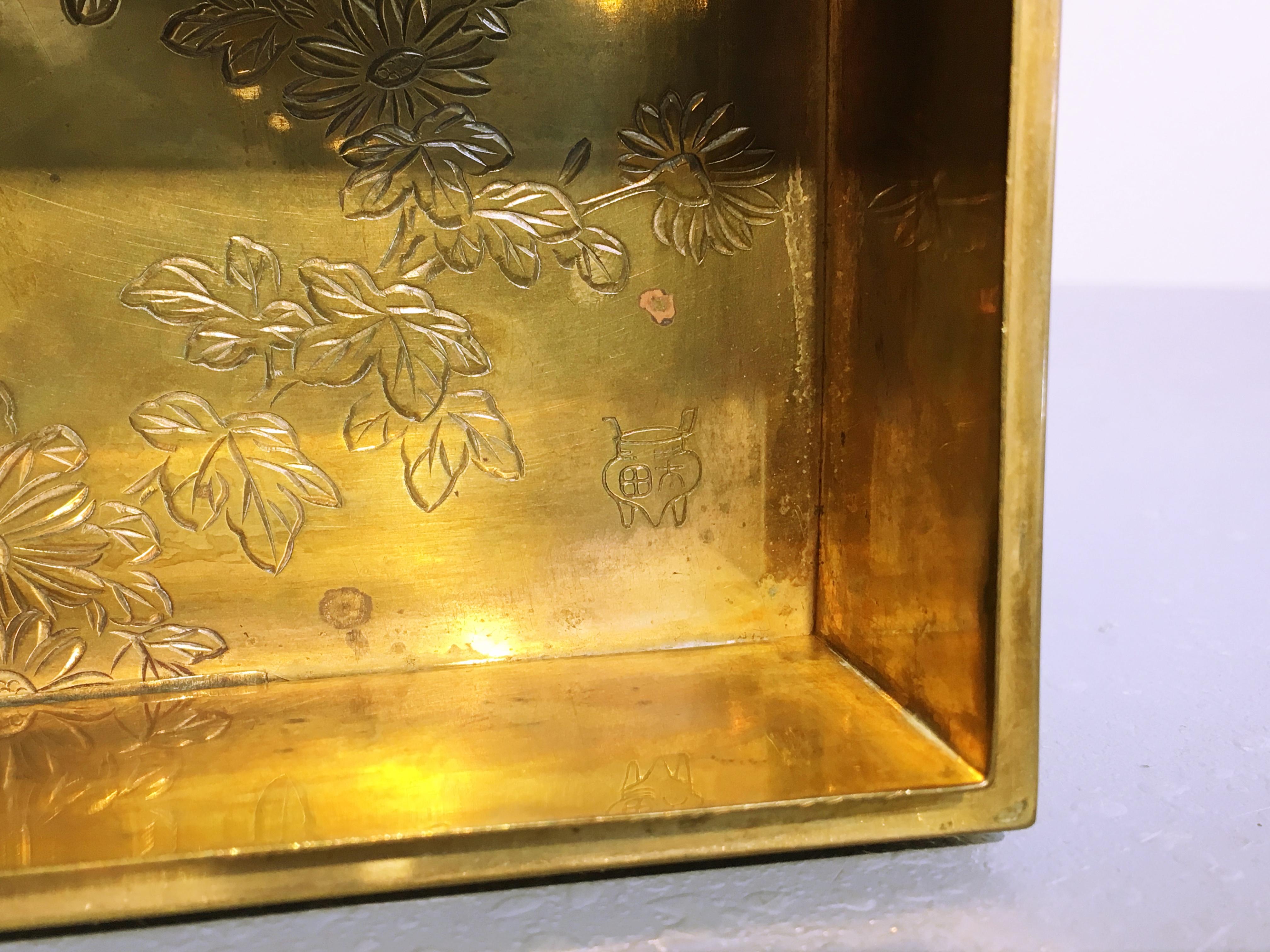 Japanese Meiji Period Goldstone Cloisonné Dragon Box by Ota Jinnoei 6