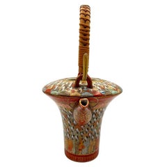 Japanese Meiji Period Hand Painted Gold Chikaramachi "A Thousand Faces" Teapot
