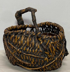 Japanese Meiji Period Ikebana Bamboo Basket, 19th Century