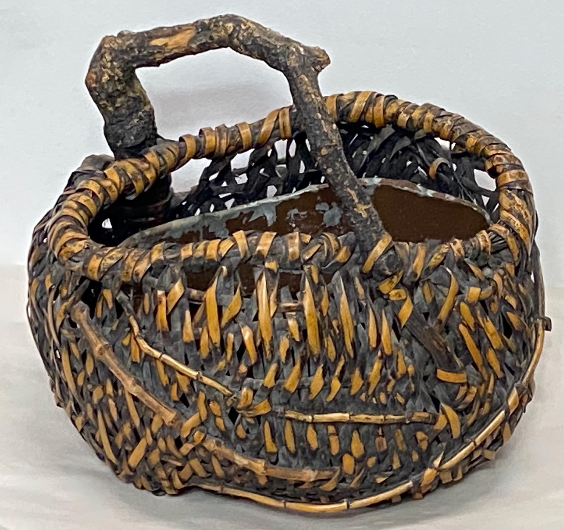 Japanese Meiji Period Ikebana Bamboo Basket, 19th Century 2