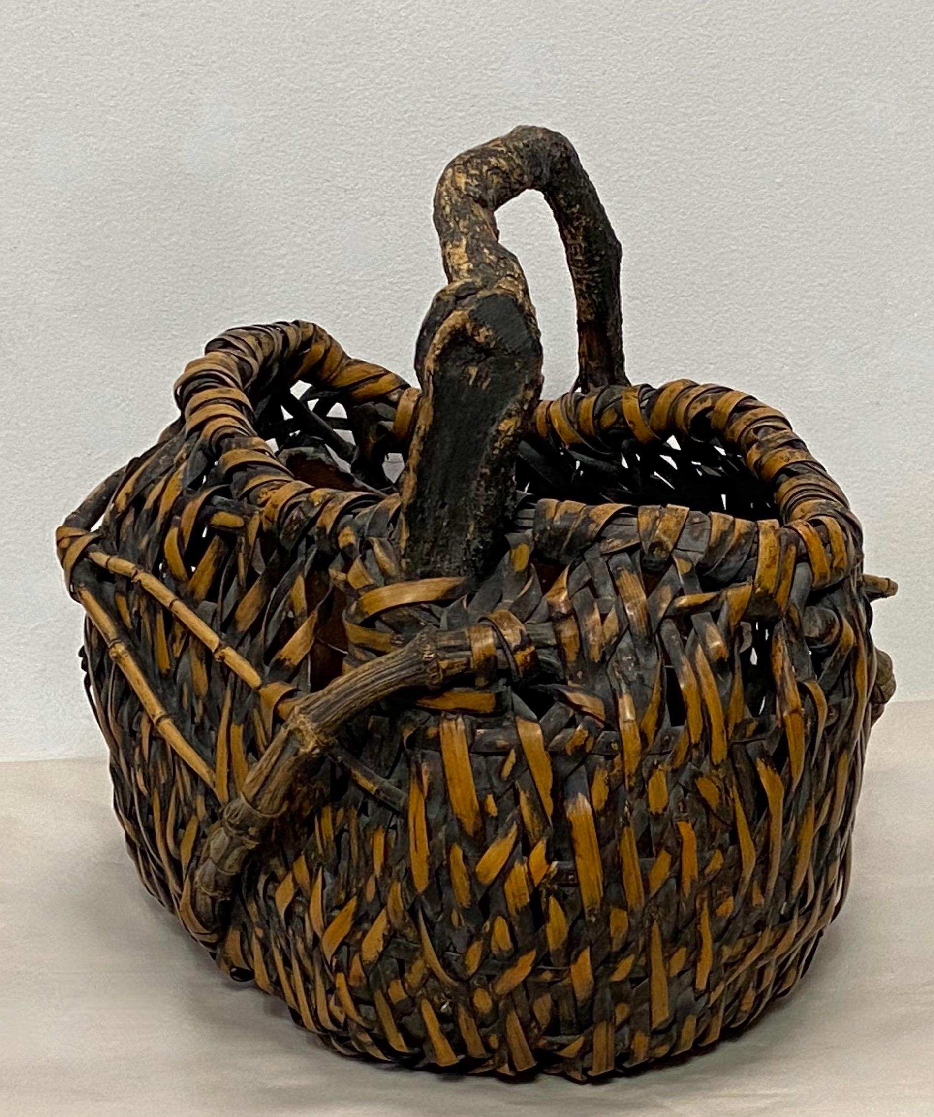 Japanese Meiji Period Ikebana Bamboo Basket, 19th Century 4