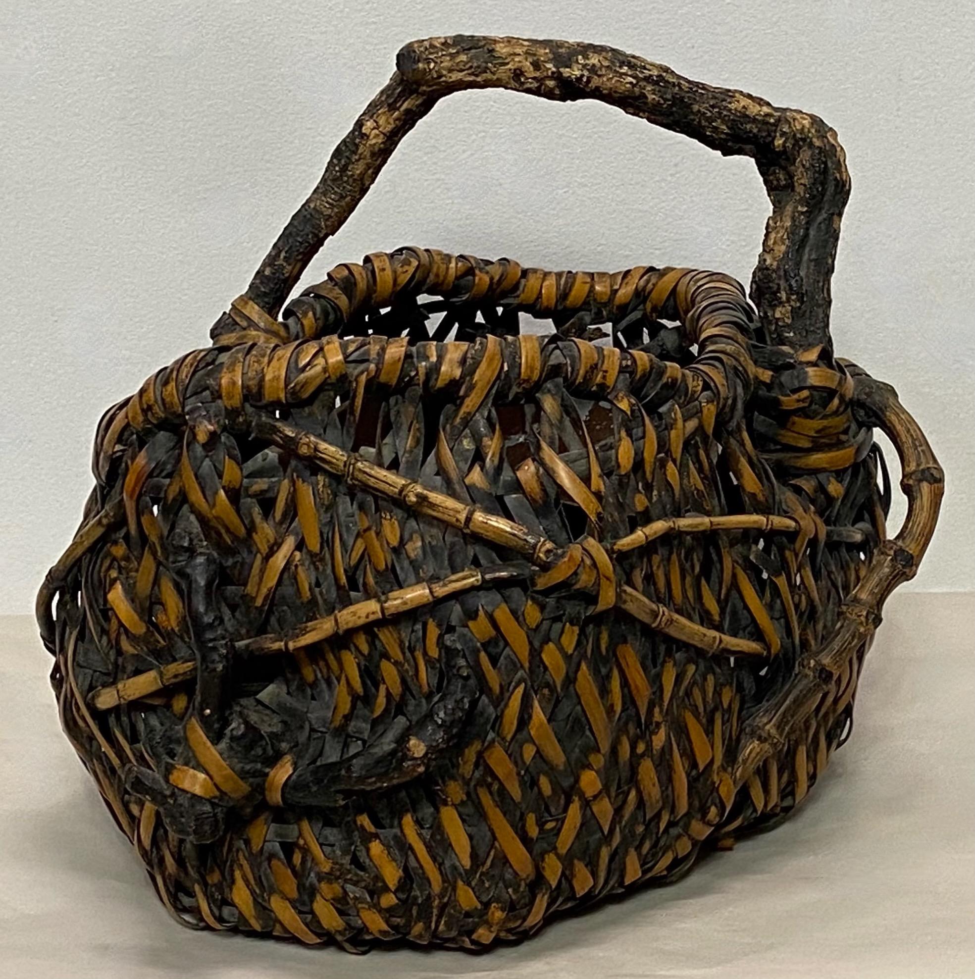 Japanese Meiji Period Ikebana Bamboo Basket, 19th Century 6