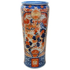 Japanese Meiji Period Imari Umbrella Stand or Stick Stand in Classic Colors