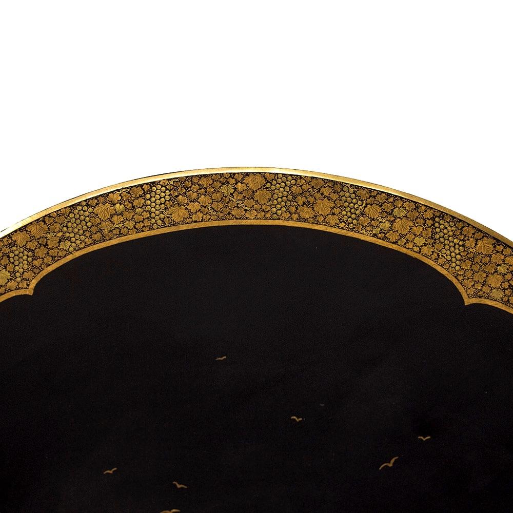 Inlay Japanese Meiji Period Iron Charger Komai Workshop