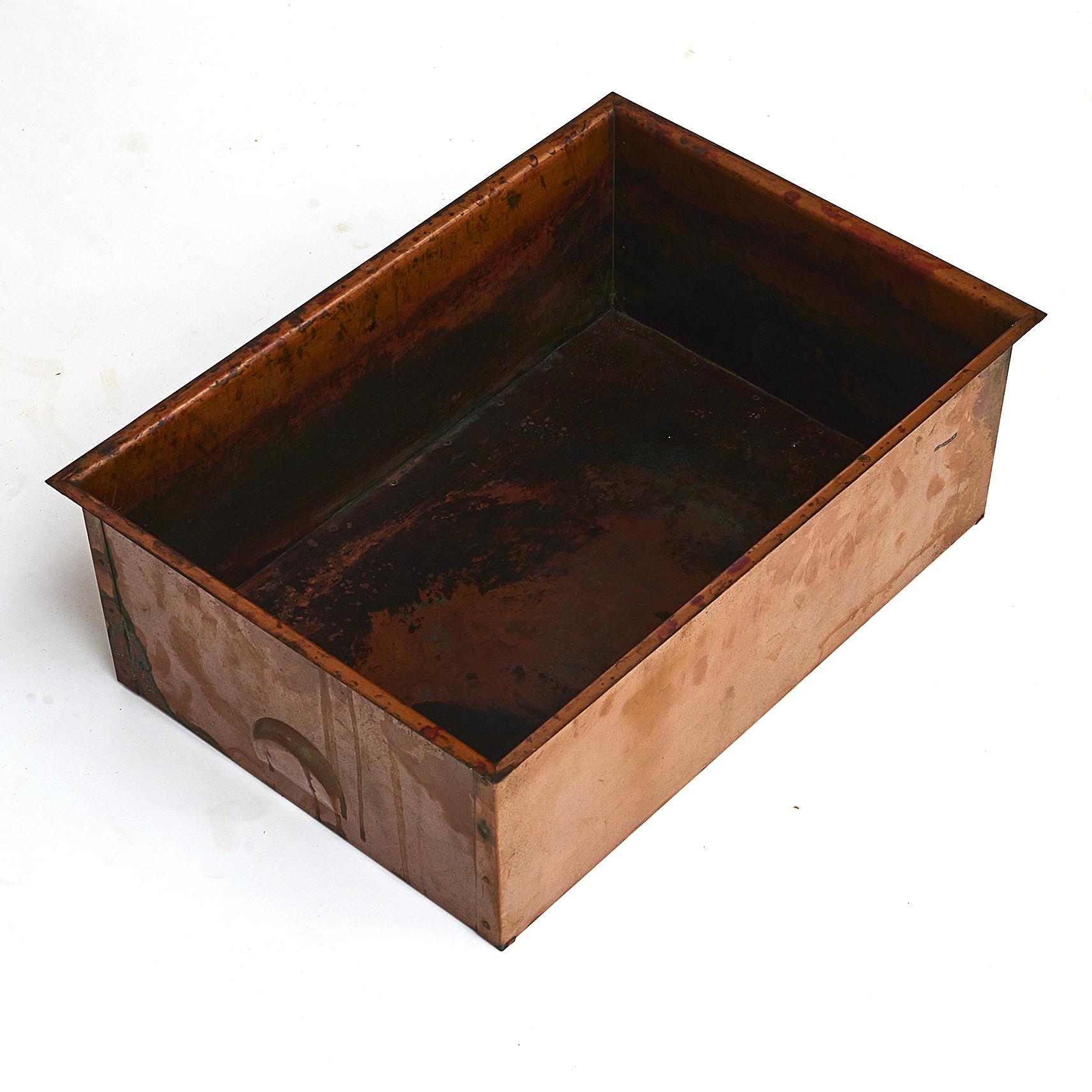 Japanese Meiji Period Keyaki Wood Hibachi with Copper Liner and Drawers 5