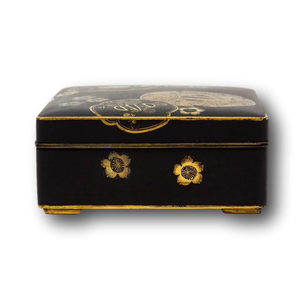 Japanese Meiji Period Komai Style Box and Dish Fujii Yoshitoyo For Sale 5