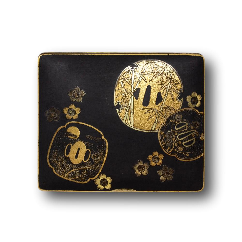 Japanese Meiji Period Komai Style Box and Dish Fujii Yoshitoyo For Sale 3