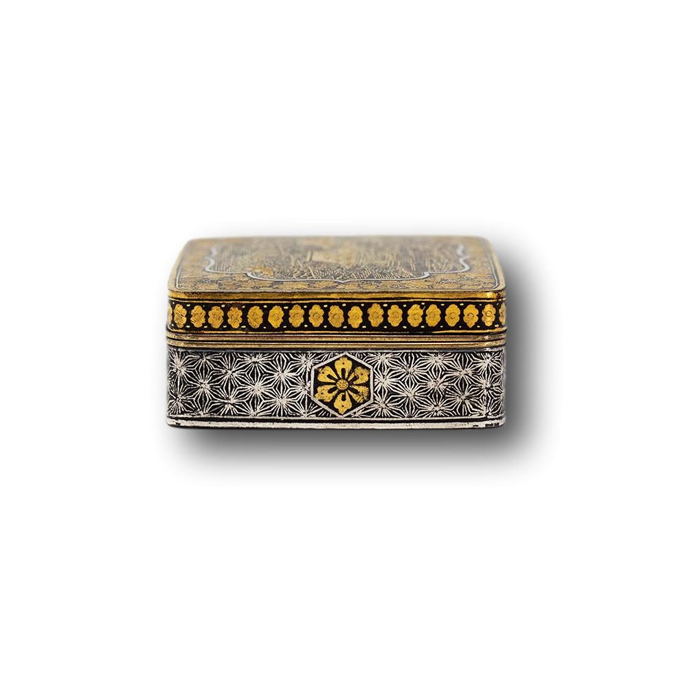 Japanese Meiji Period Komai Style Damascene Box 1