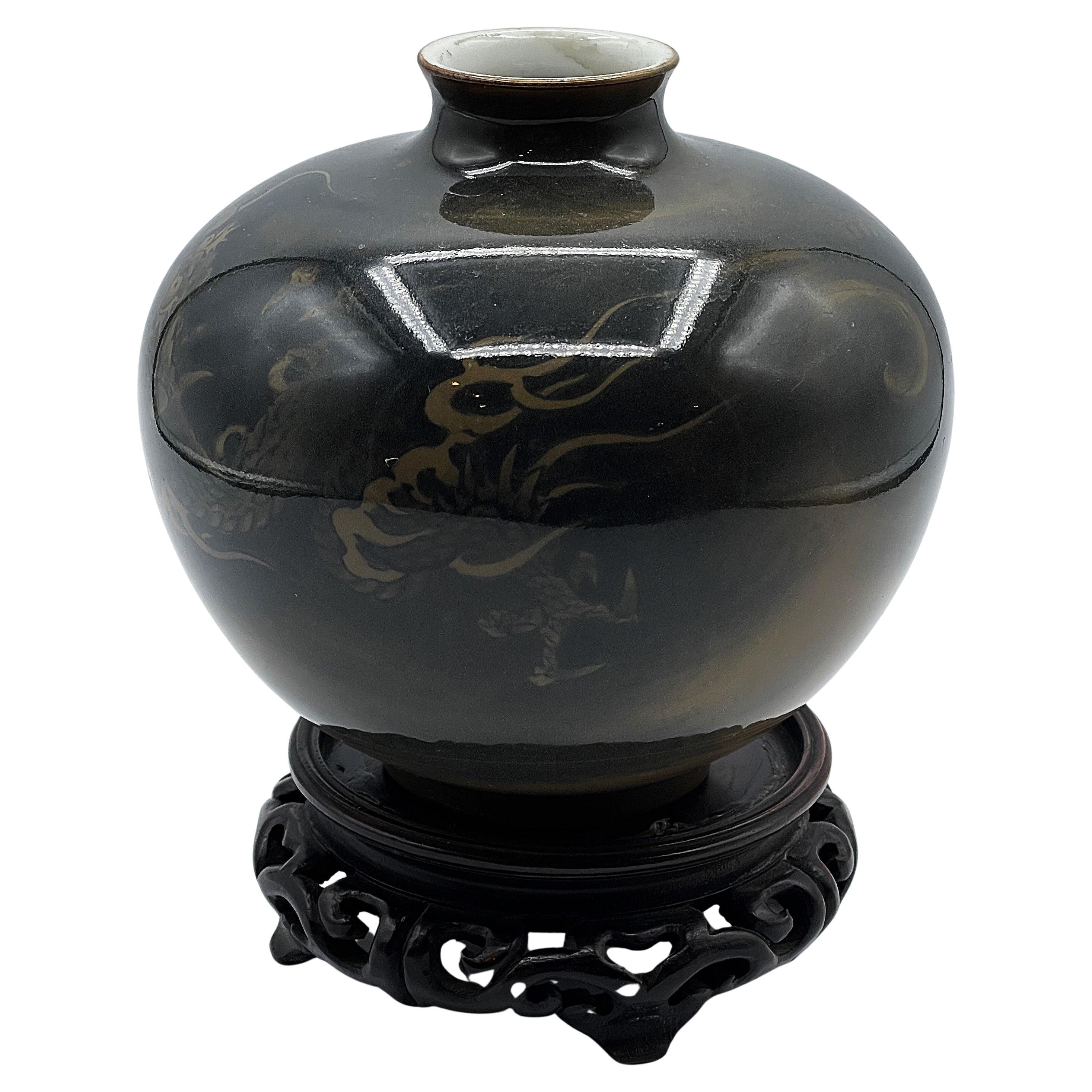 Vaso in porcellana giapponese Koransha del periodo Meiji con smalto Greene & Greene, ca. 1880 in vendita