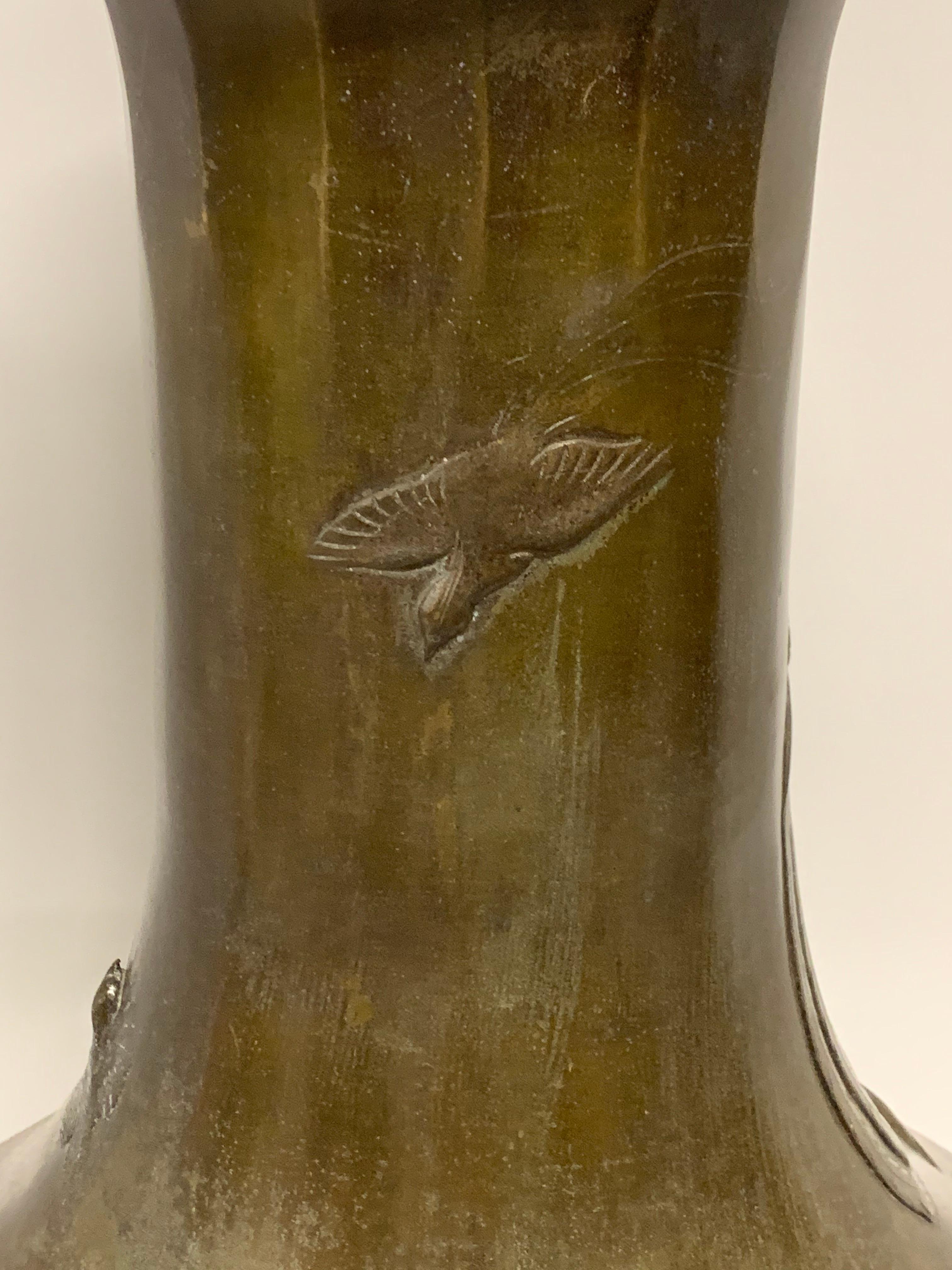 Japanese Meiji Period Large Bronze Vessel For Sale 6