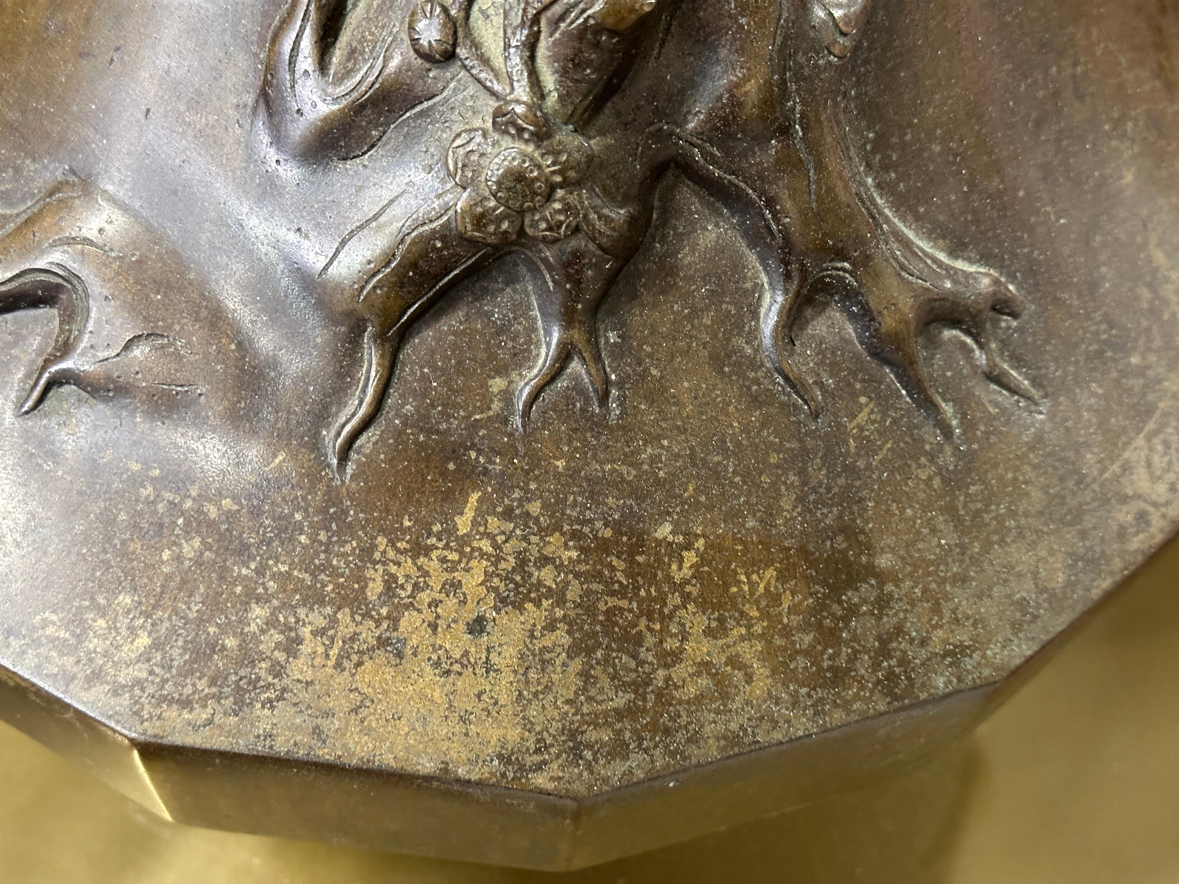 Japanese Meiji Period Large Bronze Vessel For Sale 13