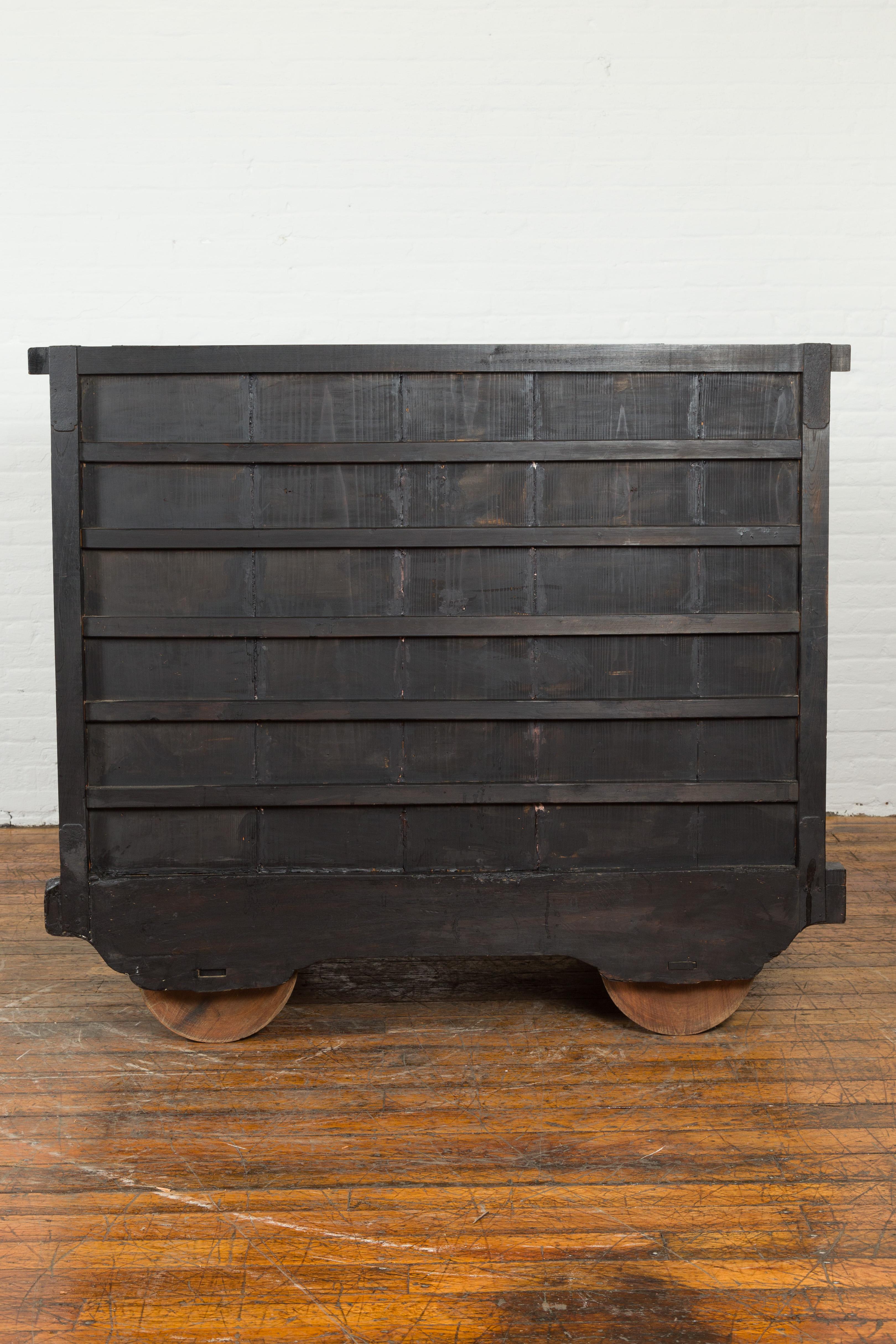 Japanese Meiji Period Late 19th Century Merchant's Chest with Safe on Wheels 6
