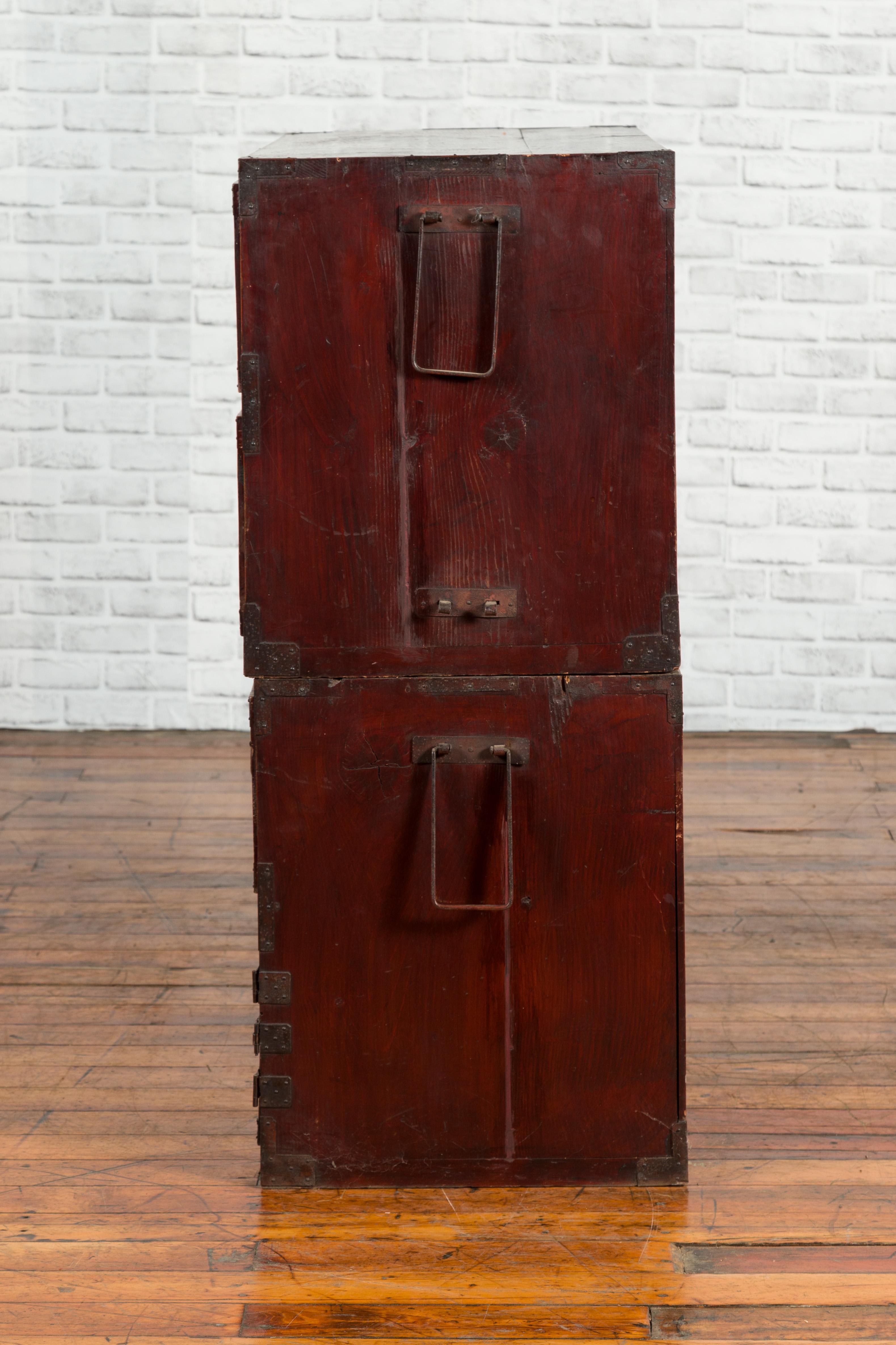 Japanese Meiji Period Late 19th Century Tansu Chest in Sendai Isho-Dansu Style 9