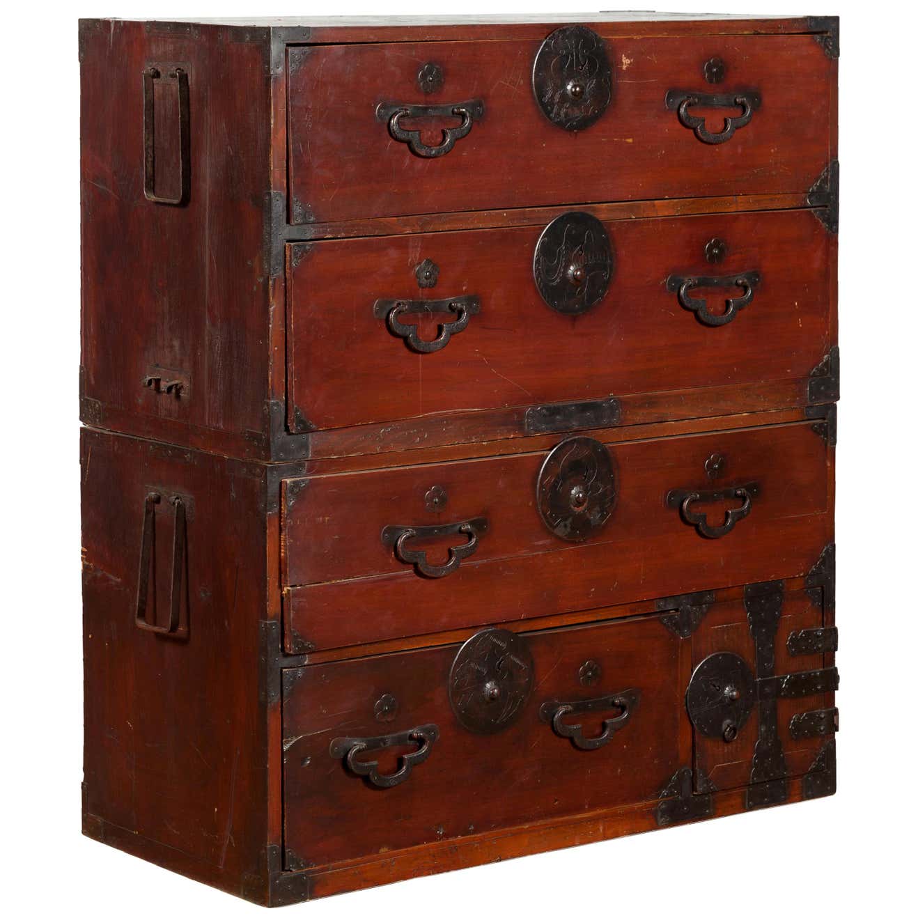 Japanese Meiji Period Late 19th Century Tansu Chest in Sendai Isho