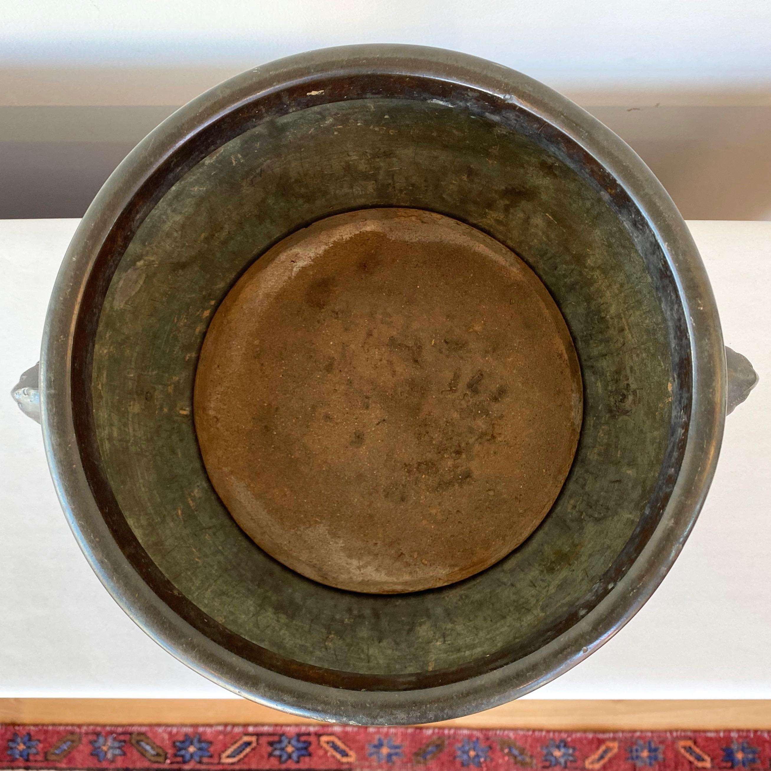 Japanese Meiji Period Onagadori Motif Bronze Hibachi, c. 1900 1