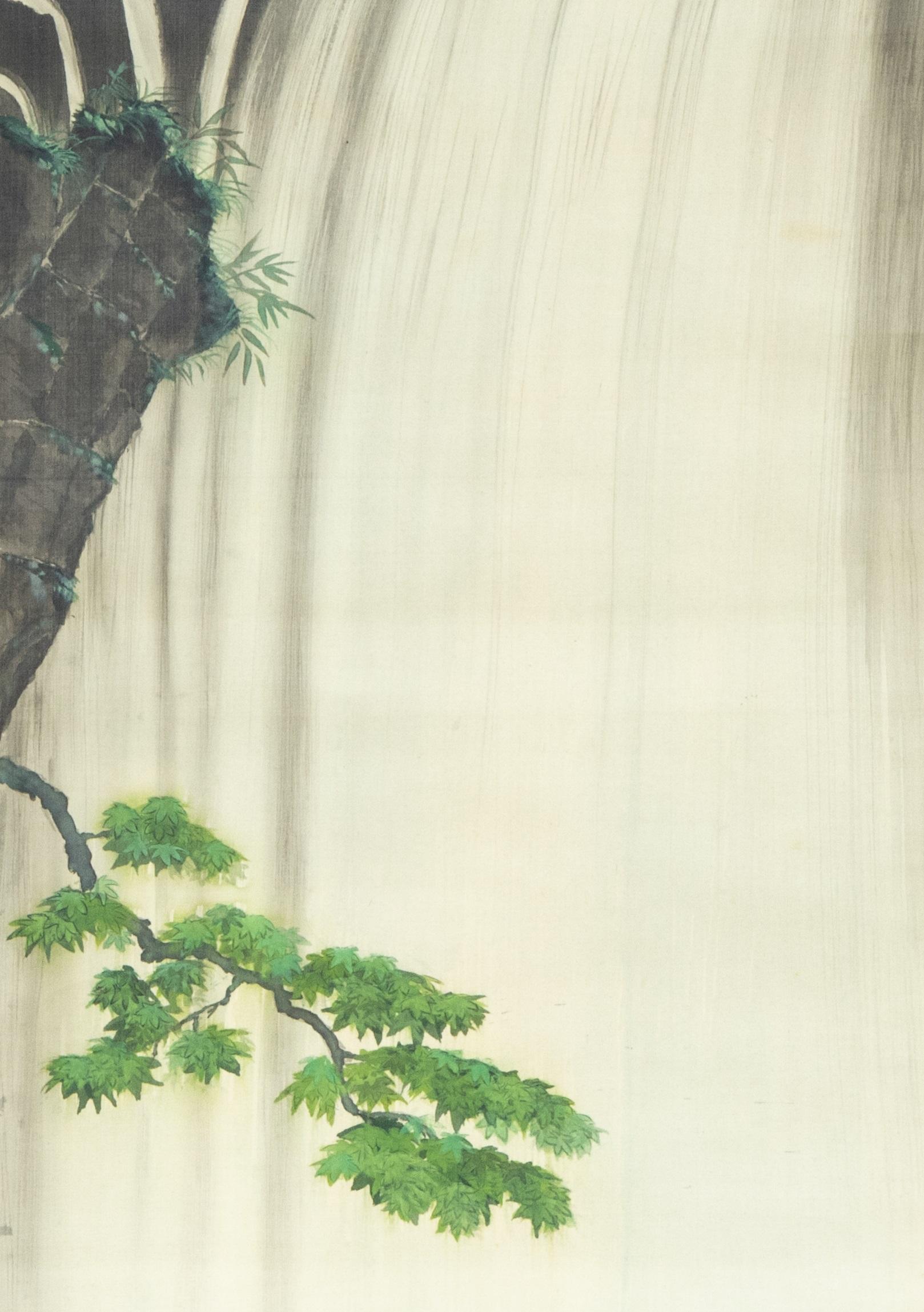 Japanse school Esdoorntak voor waterval
Rolschildering / scroll op zijde, benen rollers. B 106 x 42.8 / 167 x 56.1 cm
106 x 42.8 / 167 x 56.1 cm