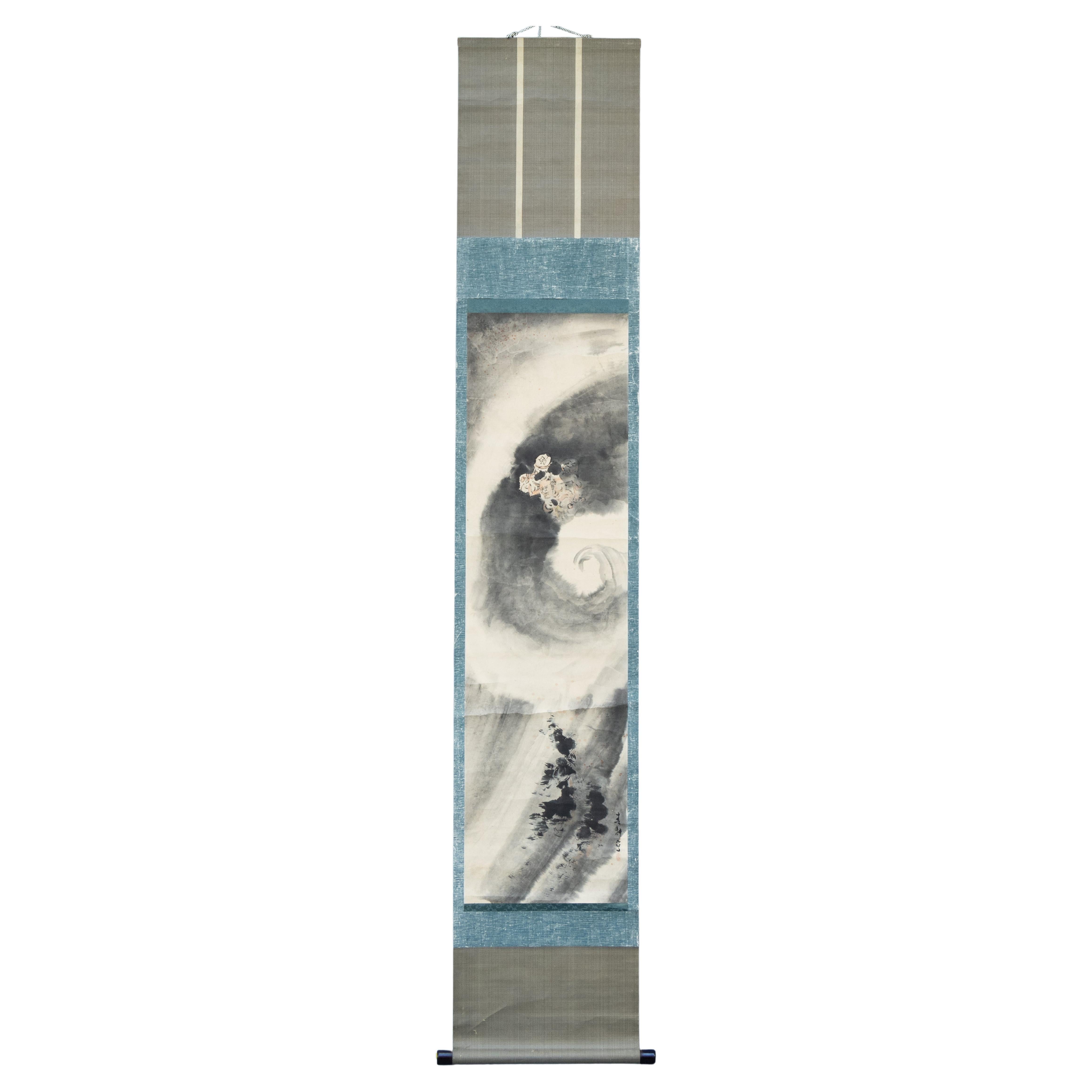 Japanese Meiji Period Painting Scroll Water Spirit Japan Artist Signed For Sale