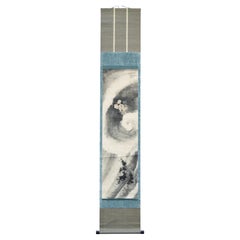 Antique Japanese Meiji Period Painting Scroll Water Spirit Japan Artist Signed