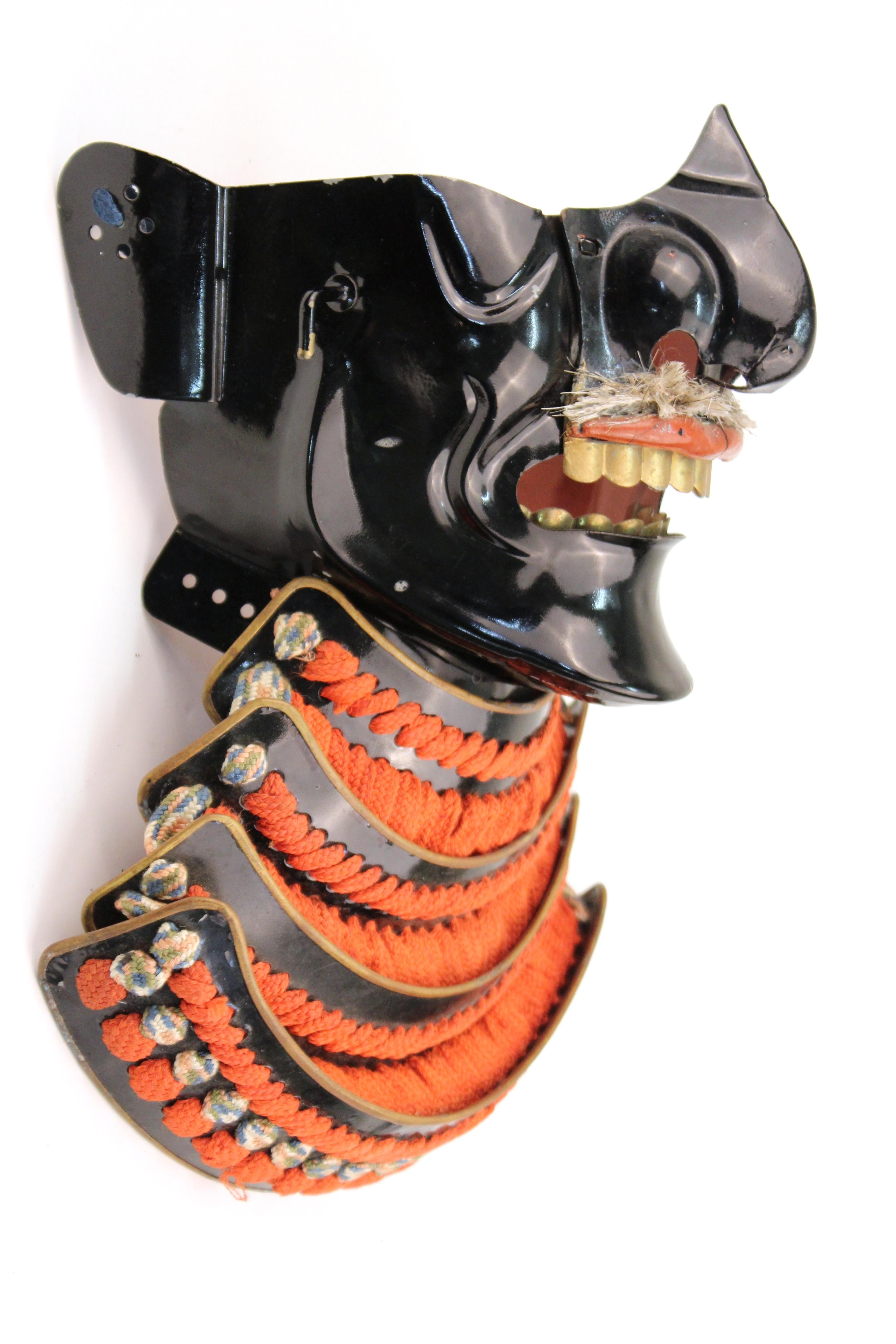 Japanese Meiji Period Samurai Mask In Good Condition In Astoria, NY