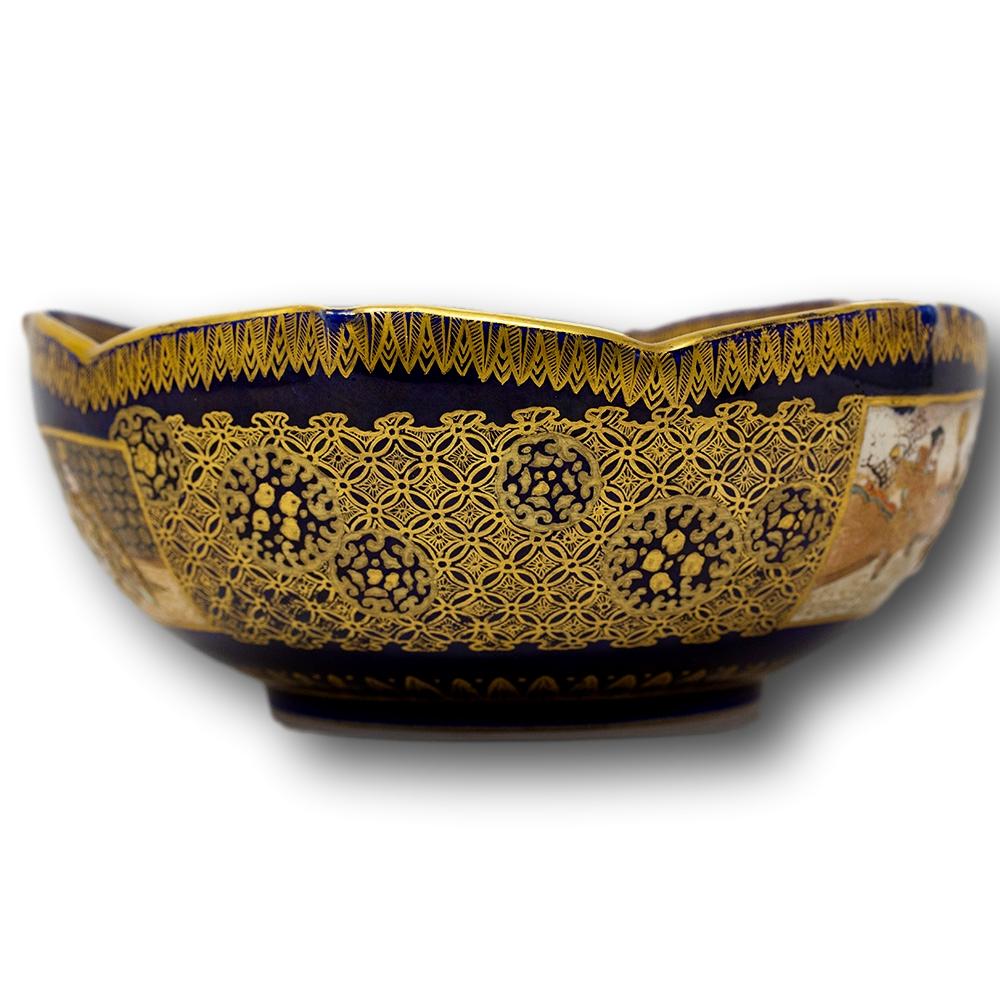 Japanese Meiji Period Satsuma Bowl Kinkozan For Sale 4