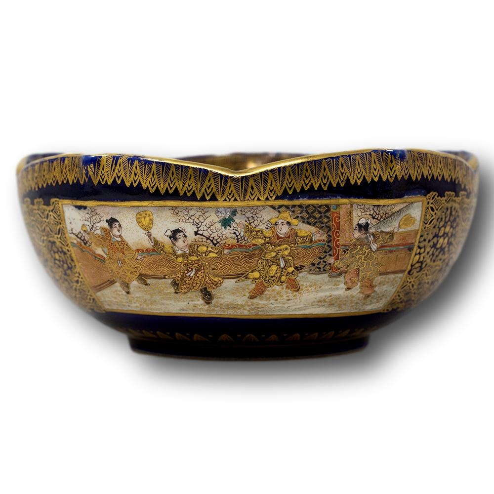 Japanese Meiji Period Satsuma Bowl Kinkozan For Sale 1