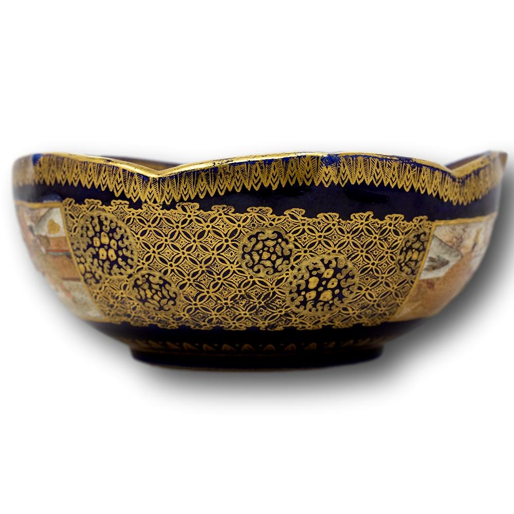 Japanese Meiji Period Satsuma Bowl Kinkozan For Sale 2